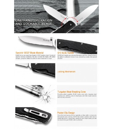 Trekker LD11-B, operación con una sola mano y cuchilla bloqueable