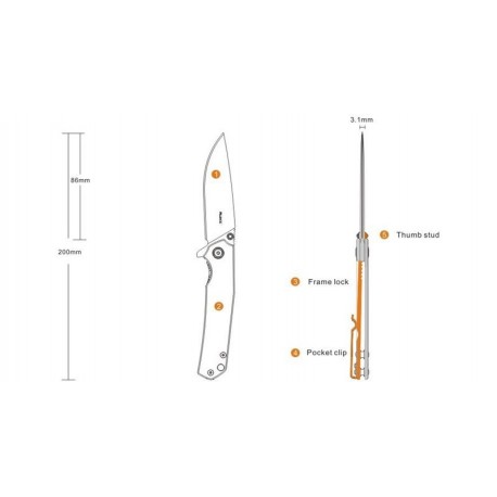 Navaja Ruike P801-SF Acero inoxidable