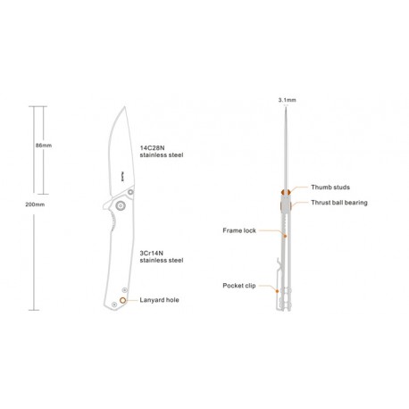 Navaja Ruike P801-SB (color negro oxidado)