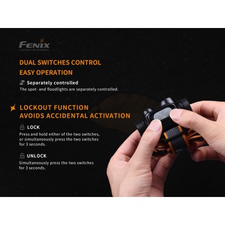 Frontal Fenix HM65R 1400 lúmenes (incluye batería 18650 3500 mAh
