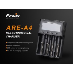 Cargador Fenix ARE-A4 de 4 canales pantalla digital