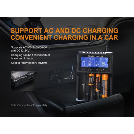 Cargador Fenix ARE-A4 de 4 canales pantalla digital