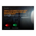 Linterna policial TK26R 1500 lúmenes. Luz blanca, roja y verde
