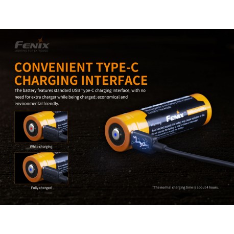 ARB-L21-5000U:  Batería Fenix 21700 de 5000 mAh y carga por micro USB