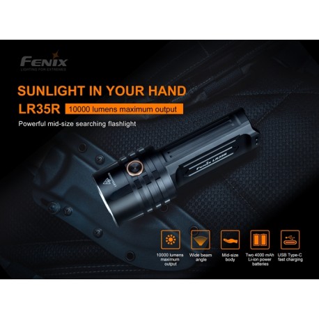 Linterna Fenix LR35R 10000 Lumens (2 baterias 21700 de 4000 mAh incluidas)