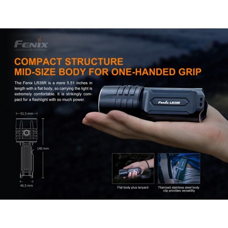 Linterna Fenix LR35R 10000 Lumens (2 baterias 21700 de 4000 mAh incluidas)