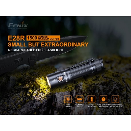 Linterna Fénix E28R 1500 Lúmenes recargable batería incluida