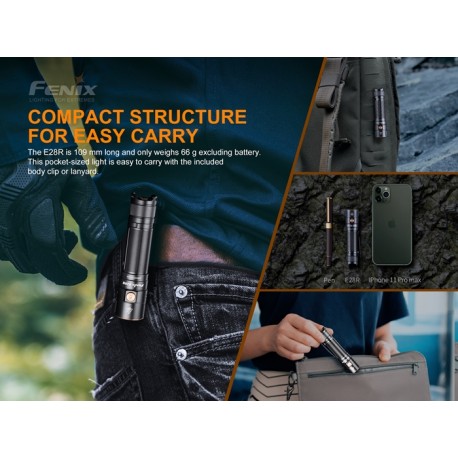 Linterna Fénix E28R 1500 Lúmenes recargable batería incluida