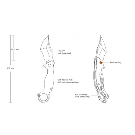 Navaja Ruike P881-B1 Táctica con Mango Caqui