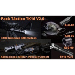 Pack Táctico TK16 V2.0 + pulsador remoto + soporte pulsador a arma + sujeción linterna a arma 2