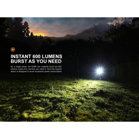 E09R Mini Linterna EDC recargable de alta potencia 600 lúmenes (Batería incluida)