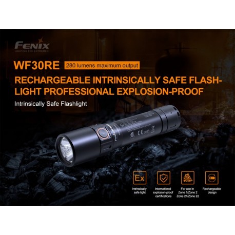 Linterna Led Fénix WF30RE Intrínsecamente segura con 280 lúmenes
