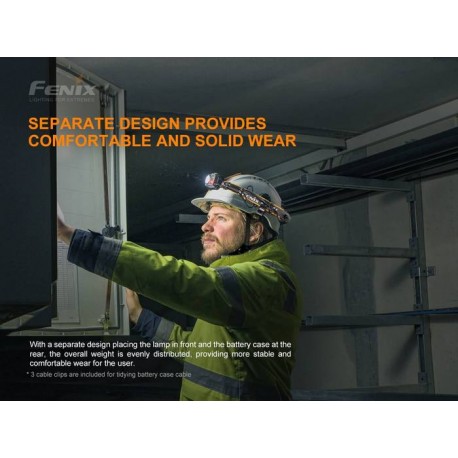 Frontal Fénix HP25R V2.0 1600 lúmenes, Luz blanca y roja, Recargable Cable USB tipo C