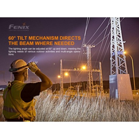 Frontal Fénix HP25R V2.0 1600 lúmenes, Luz blanca y roja, Recargable Cable USB tipo C