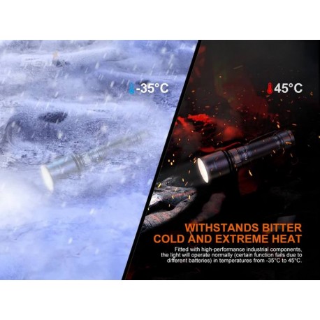 Linterna Fénix C7 de 3000 lúmenes, recargable y alto rendimiento.