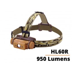 Frontal Led Fénix HL60R 950 Lúmenes (micro usb recargable-incluye batería 18650) Color "marrón"