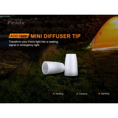 Difusor Blanco AOD-S para Linternas Fénix de diámetro de cabezal de 21 a 26,5 mm