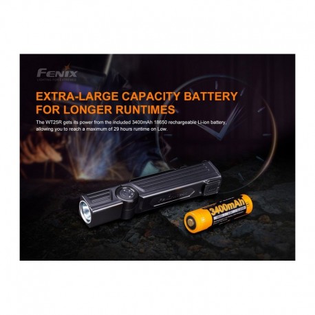 Linterna Pivotante WT25R Recargable con cable magnético y 1000 lúmenes