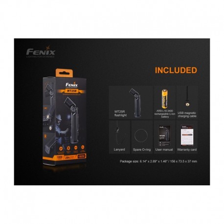 Linterna Pivotante WT25R Recargable con cable magnético y 1000 lúmenes