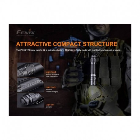 Linterna Fénix PD36 TAC Táctica de 3000 lúmenes y estrobo