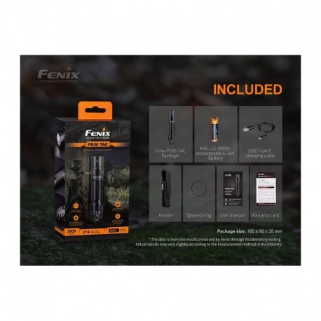 Linterna Fénix PD36 TAC Táctica de 3000 lúmenes y estrobo