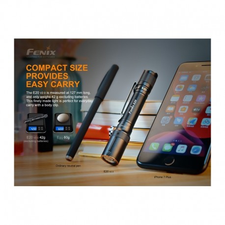 Linterna E20 350 lúmenes (funciona con 2 x AA inlcuida en el precio)