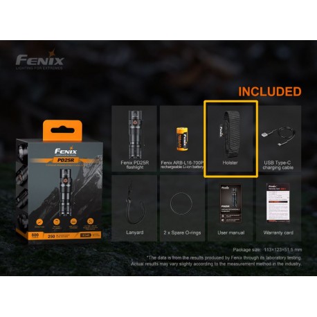 Linterna Fenix PD25R - 800 lúmenes (Recargable)