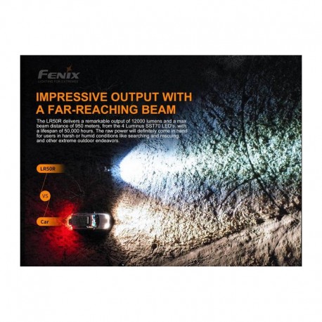 Linterna Fénix LR50R Super Brillante 1200 lúmenes y 950 metros para búsqueda