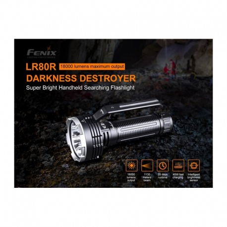 Linterna Fénix LR80R Super Brillante 18.000 lúmenes y 1.130 metros para búsqueda