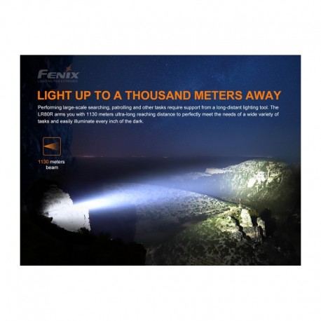 Linterna Fénix LR80R Super Brillante 18.000 lúmenes y 1.130 metros para búsqueda