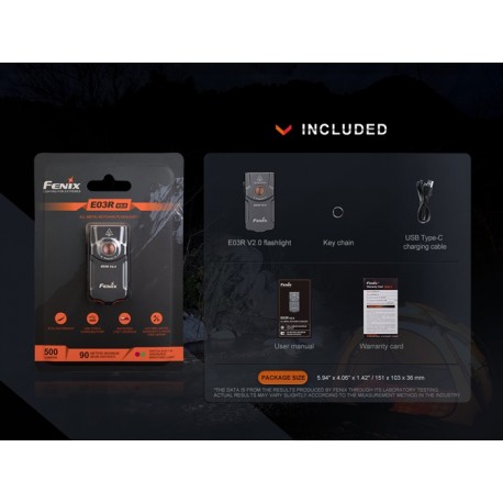 Linterna E03R V2.0 - 500 lúmenes