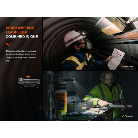 Frontal HM61R V2.0 1600 lúmenes (luz roja y blanca)