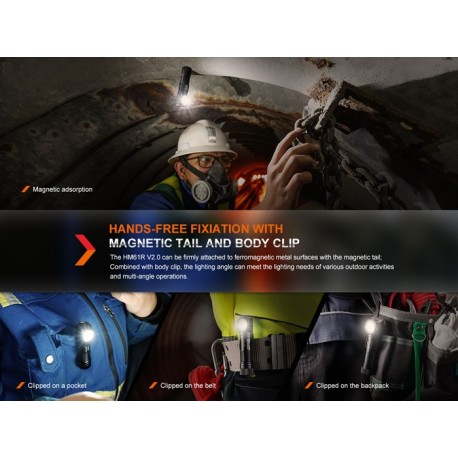 Frontal HM61R V2.0 1600 lúmenes (luz roja y blanca)