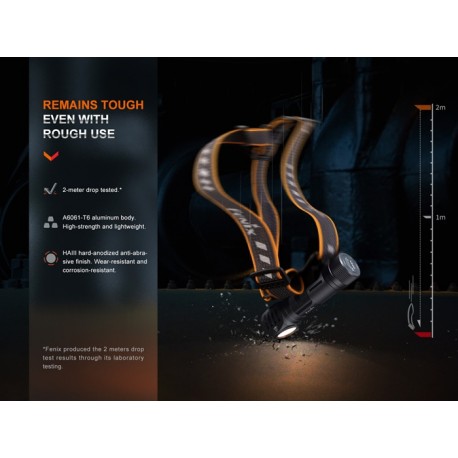 Frontal HM61R V2.0 1600 lúmenes (luz roja y blanca)