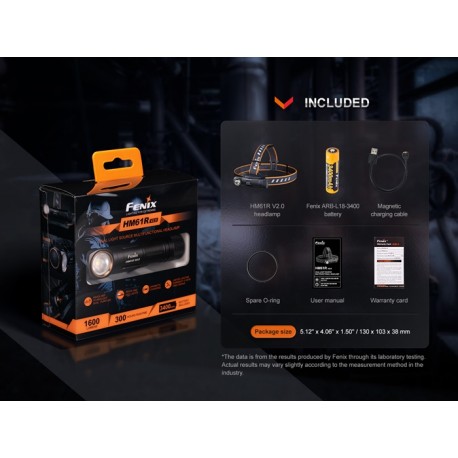 Frontal HM61R V2.0 1600 lúmenes (luz roja y blanca)