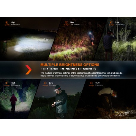 Frontal Fénix HL32R-T (Rojo) - 800 Lúmenes