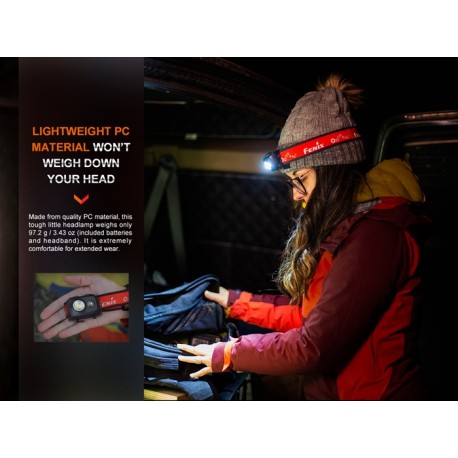 Nuevo frontal ligero Fenix HL16 (Rosa) - 450 Lúmenes (utiliza 3 x AAA)