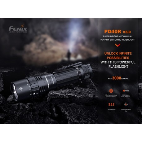Fenix PD40R-V3.0 - 3000 Lúmenes (Incluye batería 21700 de 5000 mAh)
