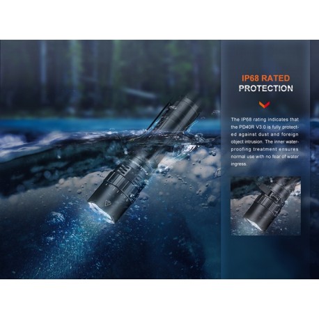 Fenix PD40R-V3.0 - 3000 Lúmenes (Incluye batería 21700 de 5000 mAh)