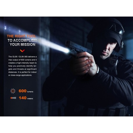 Linterna táctica Fenix GL06-365 - Para pistolas de bolsillo