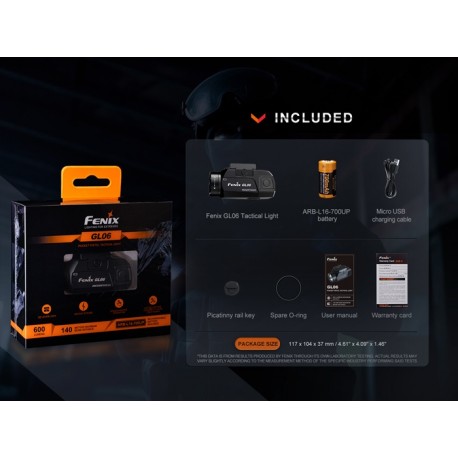 Linterna táctica Fenix GL06-365 - Para pistolas de bolsillo