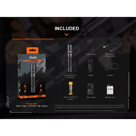 Linterna Táctica Fénix PD36R V2.0 - 1700 lúmenes