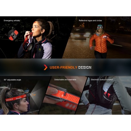 Frontal Fénix HM62-T (Negro) - 1200 Lúmenes para trail running