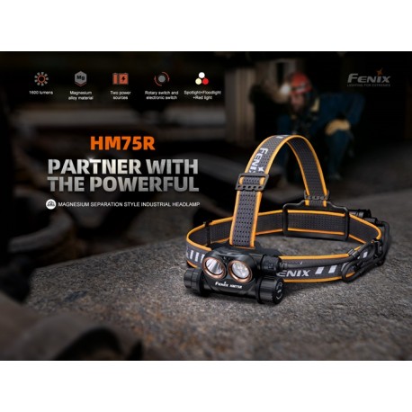 Frontal Fénix HM75R - 1600 lúmenes para alto rendimiento (Fabricada en magnesio)