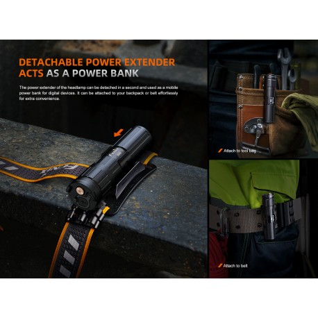 Frontal Fénix HM75R - 1600 lúmenes para alto rendimiento (Fabricada en magnesio)