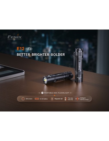 Linterna Fenix E12 V3.0 - 200 Lúmenes (1 Pila AA incluida)