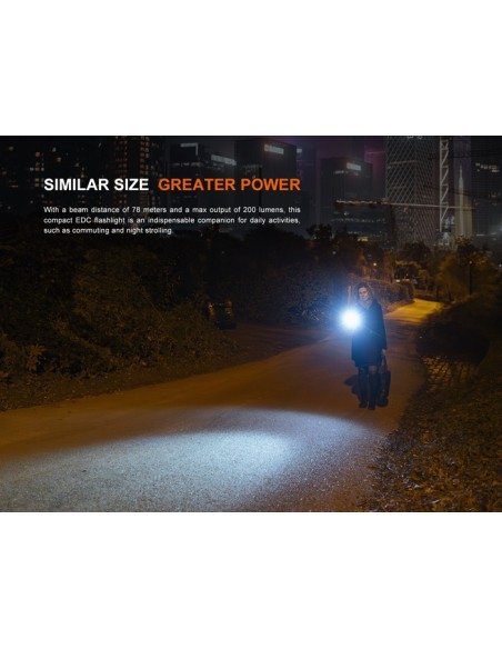 Linterna Fenix E12 V3.0 - 200 Lúmenes (1 Pila AA incluida)