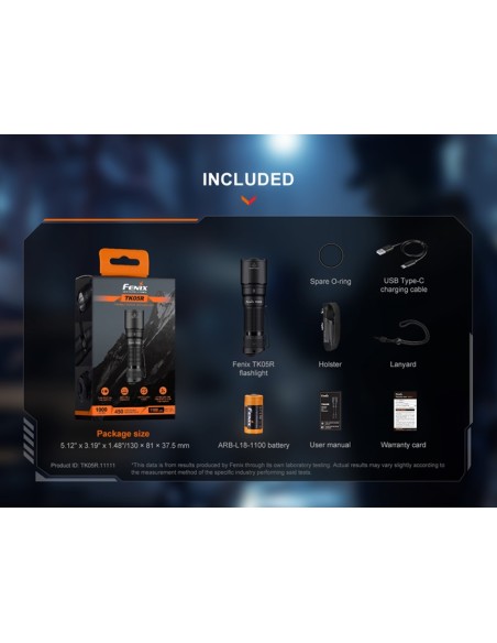 Linterna táctica Fénix TK05R - 1000 lúmenes