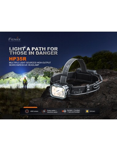 Linterna Frontal Fenix ​​HP35R - 4000 lumens
