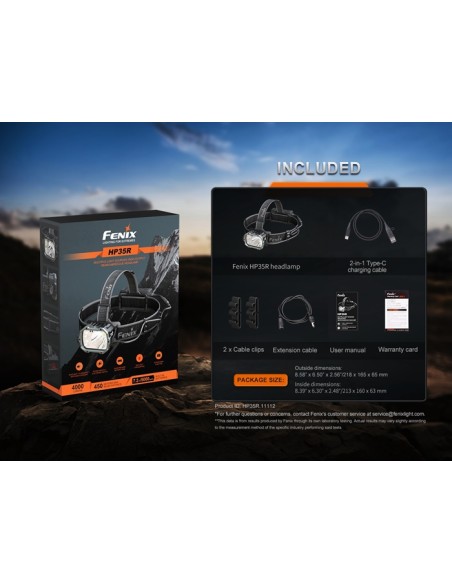 Linterna Frontal Fenix ​​HP35R - 4000 lumens